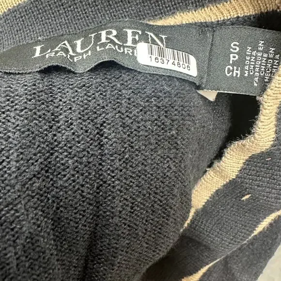 Ralph Lauren Black Long Duster Cardigan Sweater SMALL Prep Cotton Designer $245 - Picture 9 of 9